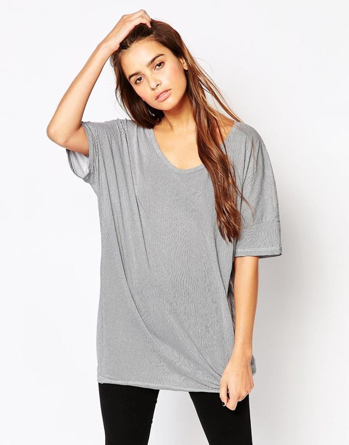 The Furies Uchi Striped Short Sleeve T-shirt - Gray