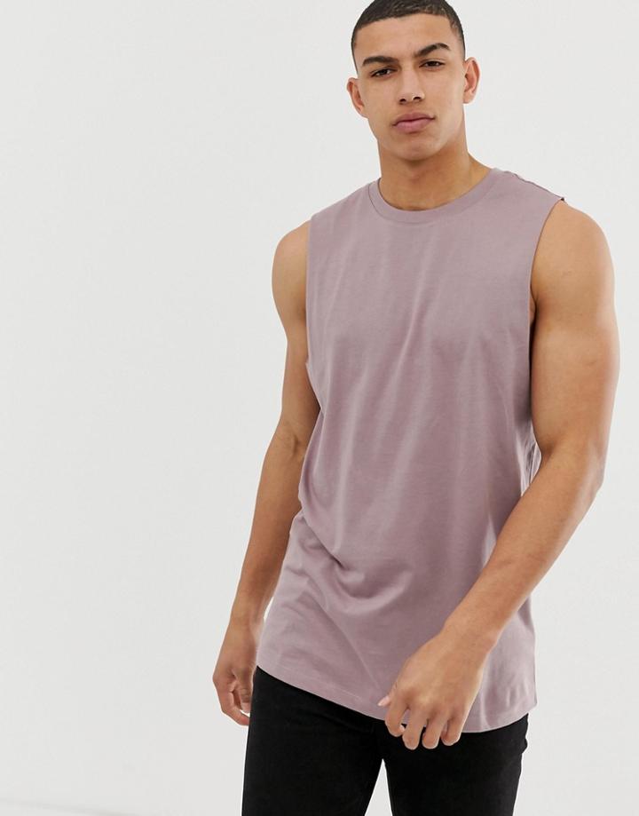 New Look Sleeveless T-shirt In Lilac - Purple