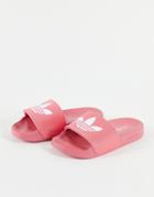 Adidas Originals Adilette Lite Slides In Hazy Rose-pink