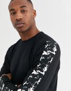 Threadbare Lightweight Sweatshirt With Printed Taping-black