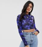 Collusion Tall Tie Dye Crop Top-multi
