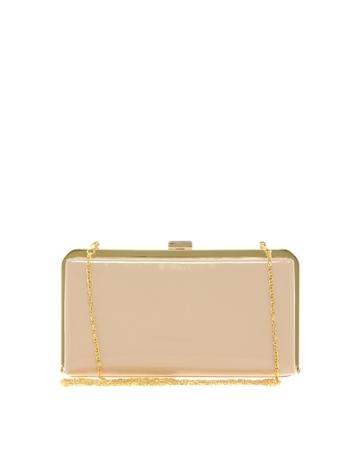 Oasis Nude Patent Clutch