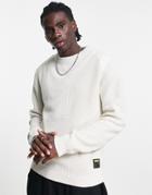 Fila Gold Knitted Sweat In Ecru-white
