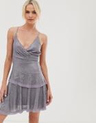 Asos Design Cami Mini Dress In Occasion Sequin - Purple