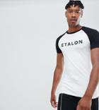 Asos Design Tall Muscle Raglan T-shirt With French Slogan Print - Black