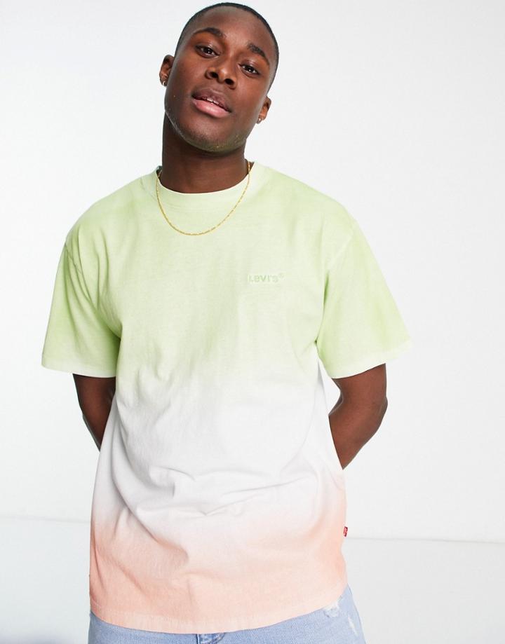 Levi's T-shirt With Small Logo In Tie Dye Ombre Print-multi