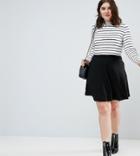 Asos Curve Mini Skater Skirt With Pockets - Black