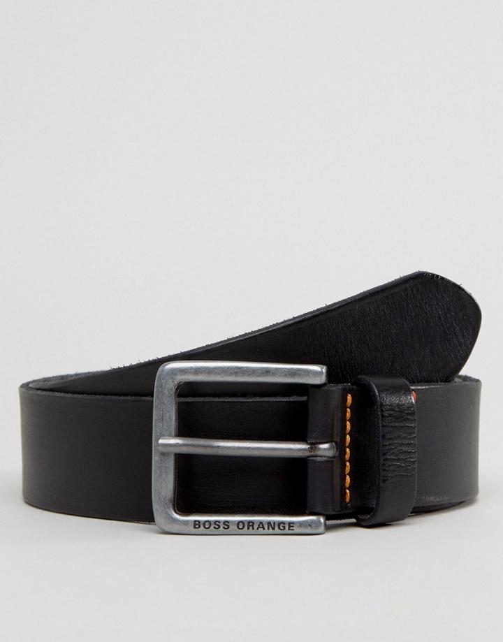 Boss Orange By Hugo Boss Jeek Leather Jeans Belt Black - Black