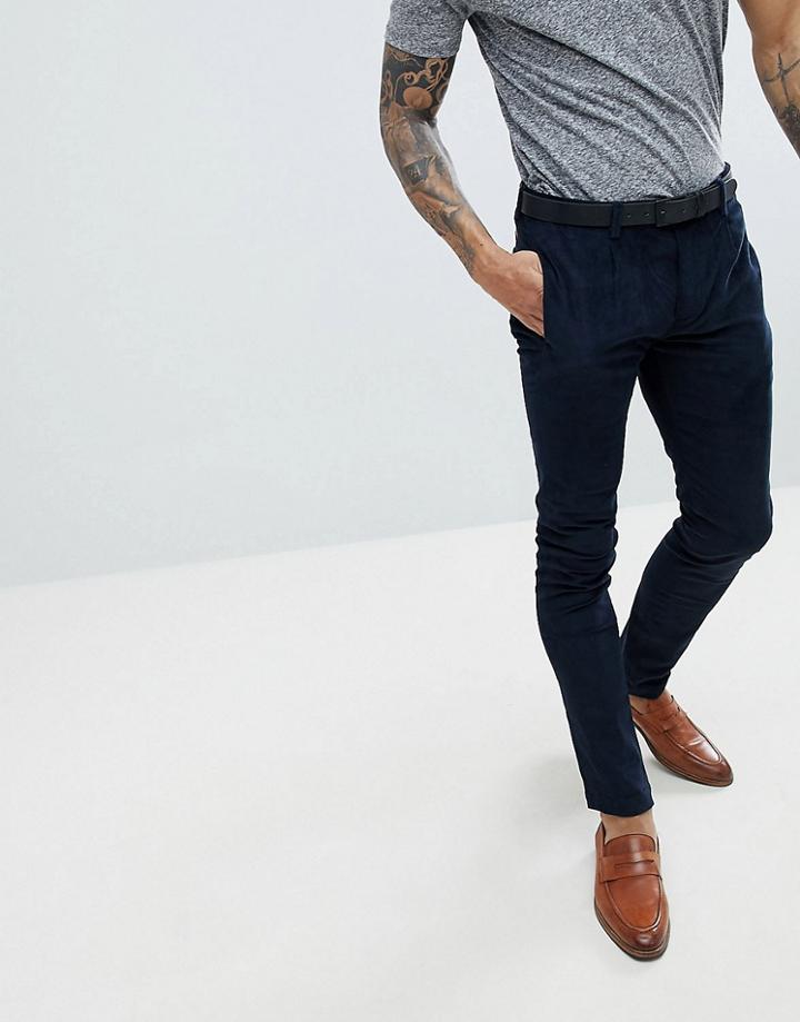 Kronstadt Fine Cord Slim Fit Pants - Navy