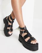 Asra Phoenix Leather Chunky Sandals In Black