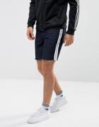 Asos Denim Shorts In Slim Indigo With White Side Stripe Detail - Blue
