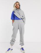 Nike Collection Fleece Loose Fit Cuffed Sweatpants In Gray Heather