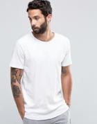 Only & Sons Slub Jersey T-shirt With Raw Hem - White