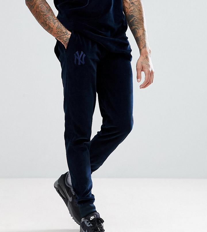 New Era Yankees Velour Joggers In Navy - Navy