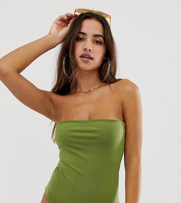 Prettylittlething Bandeau Swimsuit - Green