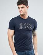 Armani Jeans Logo T-shirt Regular Fit In Navy - Navy