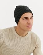 Soul Star Recycled Yarn Beanie In Charcoal-gray