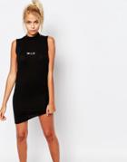 Adolescent Clothing Bodycon Sleeveless Tank Dress With Wild Print - Black