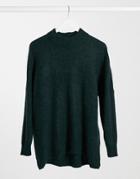 Selected Femme Sweater With High Neck And Brushed Knit In Green