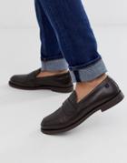 Farah Leather Woven Loafer In Brown