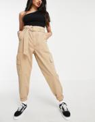 Vero Moda Cargo Pants In Beige-neutral