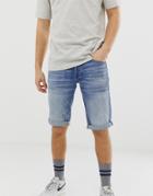 G-star 3301 Light Wash Denim Shorts-blue