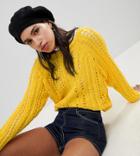 River Island Cable Stitch Sweater - Yellow
