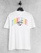 Tommy Jeans Pastel Collection Collegiate Back Logo Print T-shirt In White