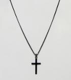 Serge Denimes Gunmetal Cross Necklace In Sterling Silver Exclusive To Asos - Silver