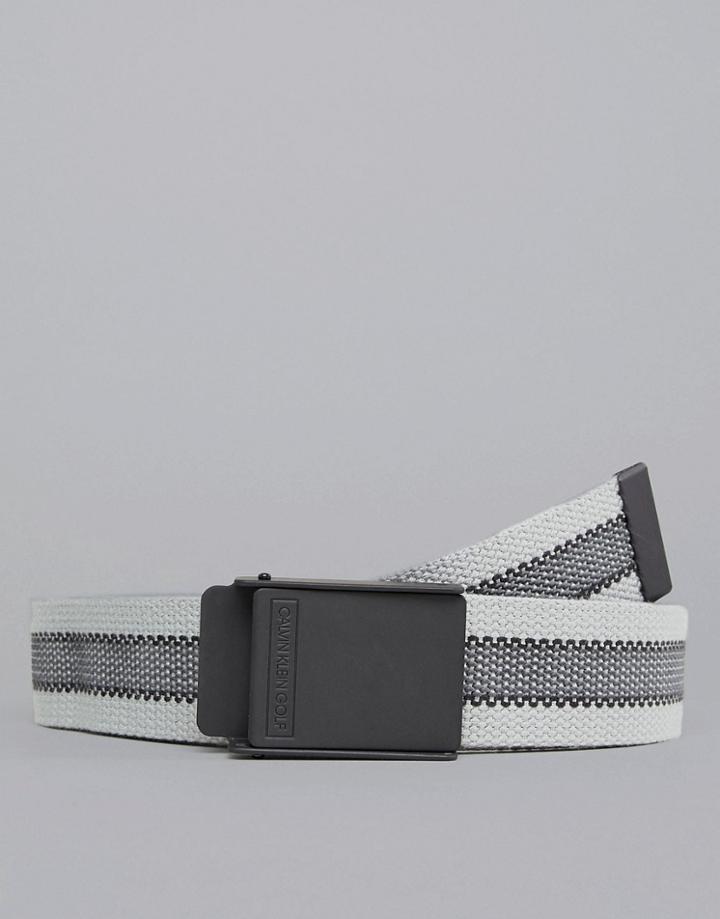 Calvin Klein Golf Reversible Belt With Webbing In Gray C9320