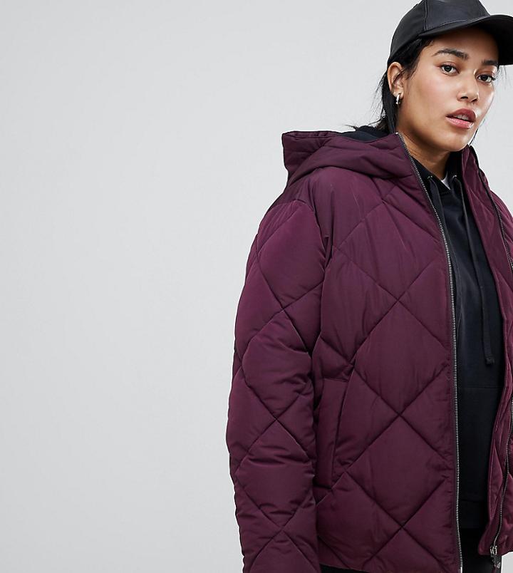 Asos Design Curve Ultimate Puffer - Purple