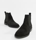 Asos Design Aura Suede Chelsea Ankle Boots - Black