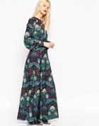 Asos Floral Caftan Keyhole Maxi Dress - Multi