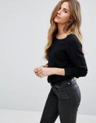 Vero Moda Ribbed Sweater - Black