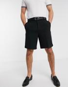Asos Design Wide Leg Smart Shorts In Black