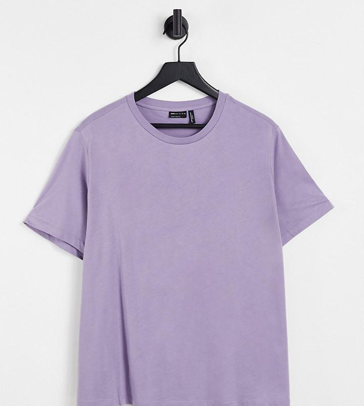Asos Design Curve Ultimate Organic Cotton T-shirt With Crew Neck In Dove Gray-grey