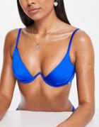 Free Society Mix And Match Underwire Bikini Top In Metallic Blue