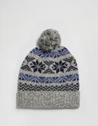 Selected Elias Bobble Hat - Gray