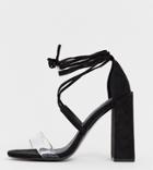 Asos Design Wide Fit Hadley Barely There Block Heeled Sandals-black