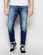 Esprit Vintage Wash Jeans In Slim Fit - Light Blue Denim