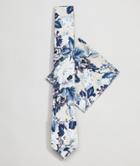 Moss London Wedding Tie And Pocket Square Set In Floral Print - White