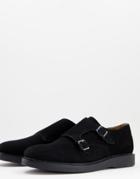 H By Hudson Calverson Monk Shoes In Black Leather