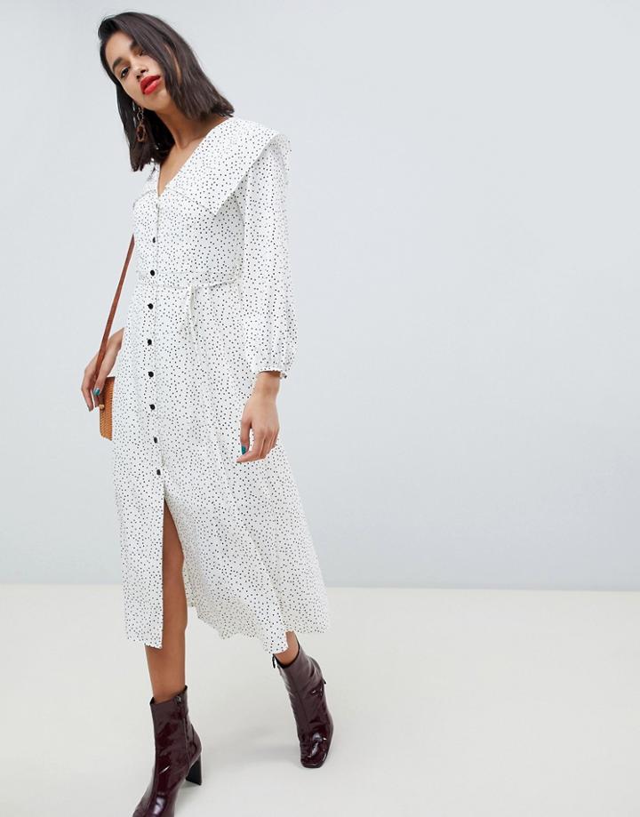 Side Party Kiko Dotted Midi Dress - White