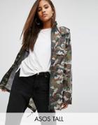 Asos Tall Pac A Trench In Camo Print - Multi