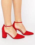 Truffle Collection Block Heel Shoe - Red