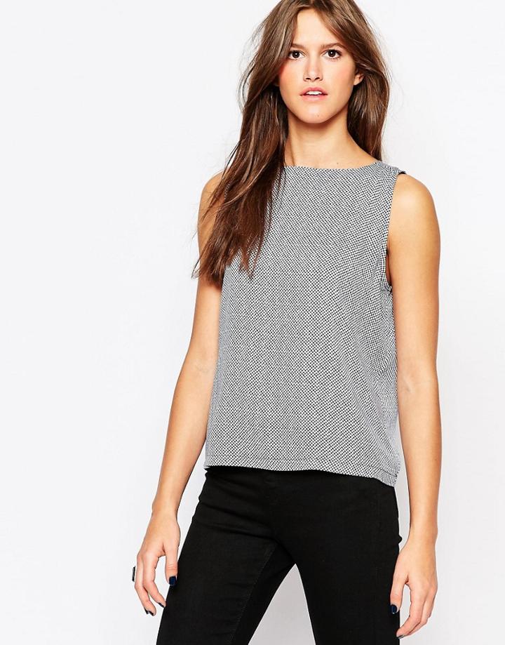 Just Female Japan Mou Top In Dot Print - Gray