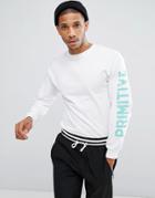 Primitive Skateboarding Long Sleeve T-shirt With Sleeve Print In White - White