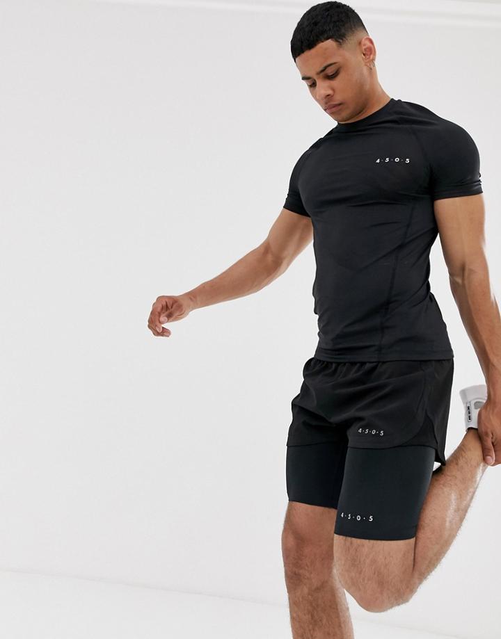 Asos 4505 Running Tights In Short Length With Quick Dry In Black