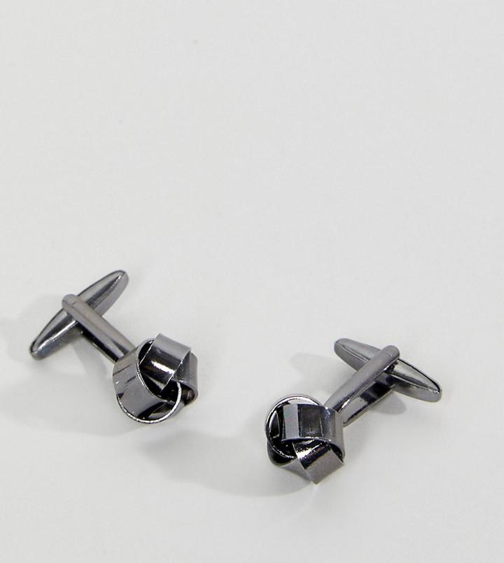 Designb Knot Cufflinks In Gunmetal Exclusive To Asos - Silver