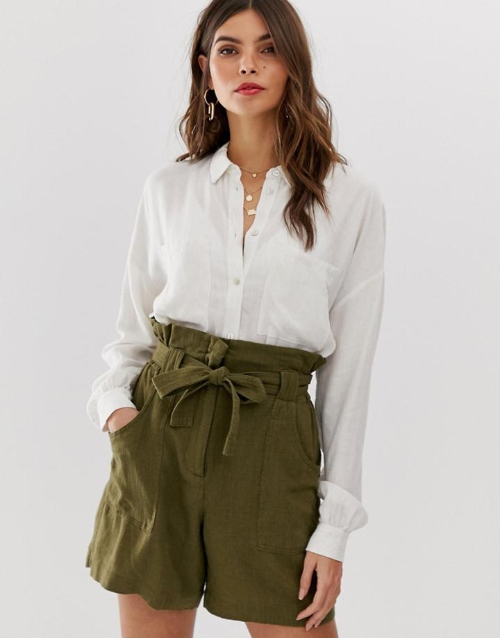 Vila Oversize Utility Shirt In White - White